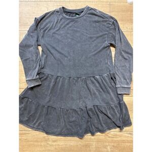 Wild Fable Women's Long Sleeve Tiered Dress‎ Casual Comfy Gray Soft